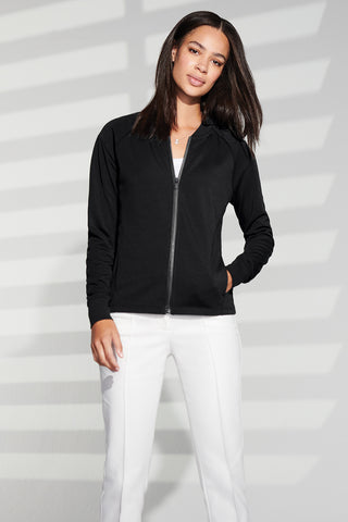 Mercer+Mettle Women's Double-Knit Bomber (Night Navy)