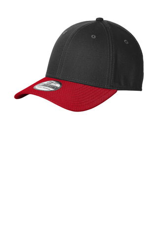 New Era Stretch Cotton Striped Cap (Black/ Scarlet)