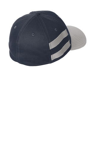 New Era Stretch Cotton Striped Cap (Deep Navy/ Grey)