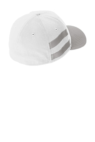 New Era Stretch Cotton Striped Cap (White/ Grey)