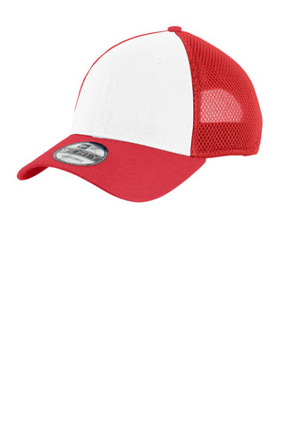 New Era Snapback Contrast Front Mesh Cap (White/ Scarlet Red)