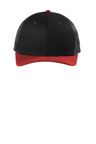 New Era Snapback Low Profile Trucker Cap (Black/ Scarlet)