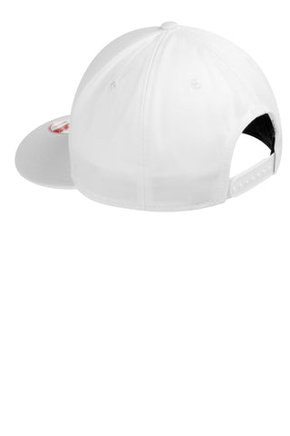 New Era Flat Bill Snapback Cap (White)