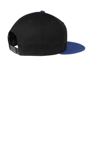 New Era Flat Bill Snapback Cap (Black/ Royal)