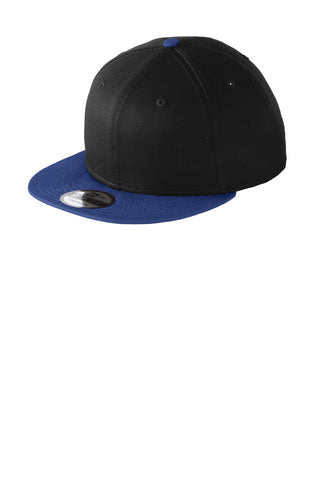 New Era Flat Bill Snapback Cap (Black/ Royal)