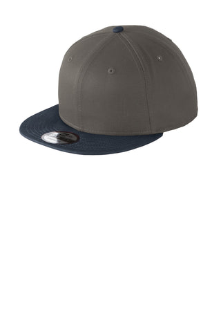 New Era Flat Bill Snapback Cap (Charcoal/ Deep Navy)