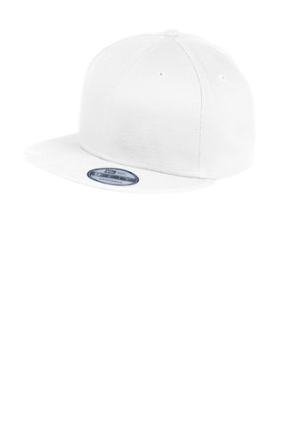New Era Flat Bill Snapback Cap (White)