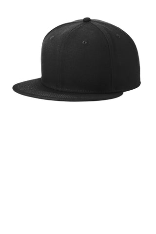 New Era Standard Fit Flat Bill Snapback Cap (Black)