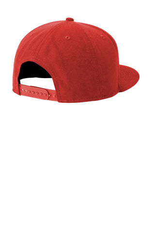 New Era Standard Fit Flat Bill Snapback Cap (Scarlet)