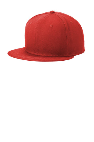 New Era Standard Fit Flat Bill Snapback Cap (Scarlet)