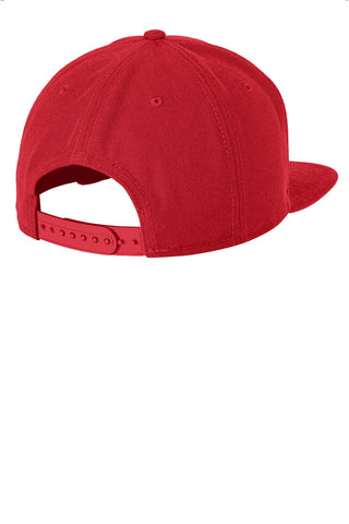 New Era Original Fit Flat Bill Snapback Cap (Scarlet)