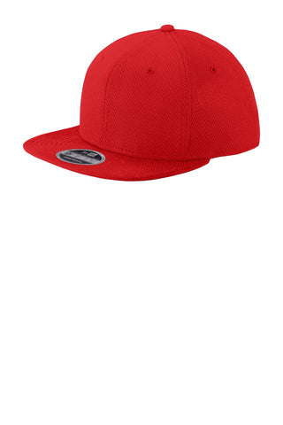 New Era Original Fit Diamond Era Flat Bill Snapback Cap (Scarlet)