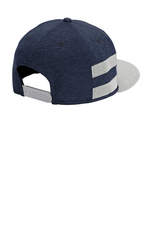 New Era Shadow Heather Striped Flat Bill Snapback Cap (Navy Shadow Heather/ Grey)