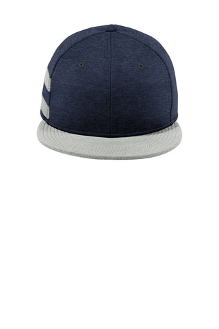 New Era Shadow Heather Striped Flat Bill Snapback Cap (Navy Shadow Heather/ Grey)