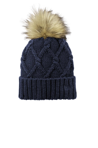 New Era Faux Fur Pom Beanie (Deep Navy)