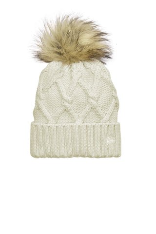 New Era Faux Fur Pom Beanie (Ivory)