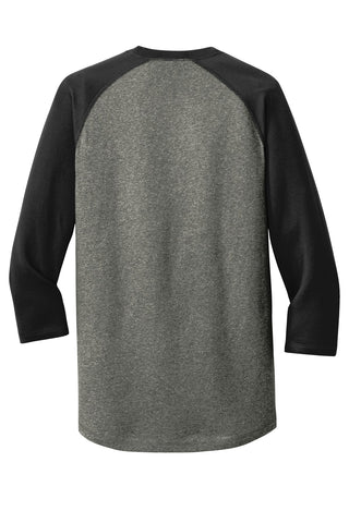 New Era Heritage Blend 3/4-Sleeve Baseball Raglan Tee (Black/ Black Twist)