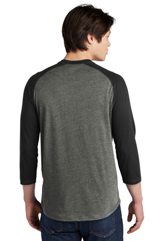 New Era Heritage Blend 3/4-Sleeve Baseball Raglan Tee (Black/ Black Twist)