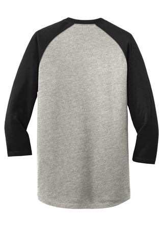 New Era Heritage Blend 3/4-Sleeve Baseball Raglan Tee (Black/ Rainstorm Grey Heather)