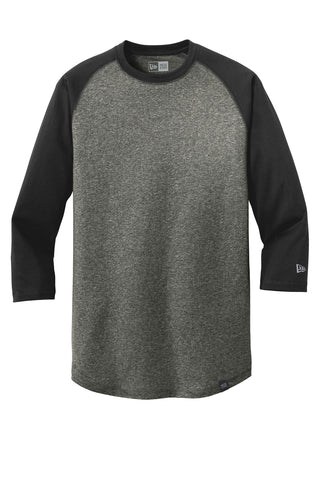 New Era Heritage Blend 3/4-Sleeve Baseball Raglan Tee (Black/ Black Twist)