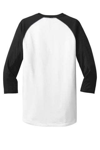 New Era Heritage Blend 3/4-Sleeve Baseball Raglan Tee (Black/ White)