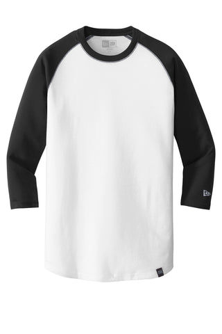 New Era Heritage Blend 3/4-Sleeve Baseball Raglan Tee (Black/ White)