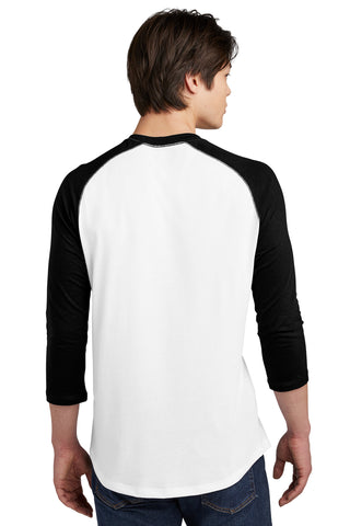 New Era Heritage Blend 3/4-Sleeve Baseball Raglan Tee (Black/ White)