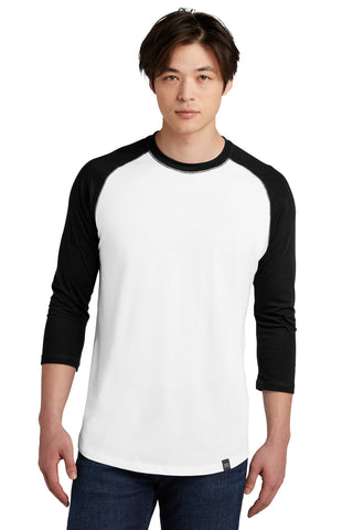 New Era Heritage Blend 3/4-Sleeve Baseball Raglan Tee (Black/ White)