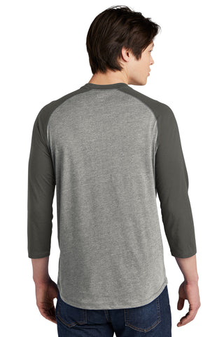 New Era Heritage Blend 3/4-Sleeve Baseball Raglan Tee (Graphite/ Light Graphite Twist)