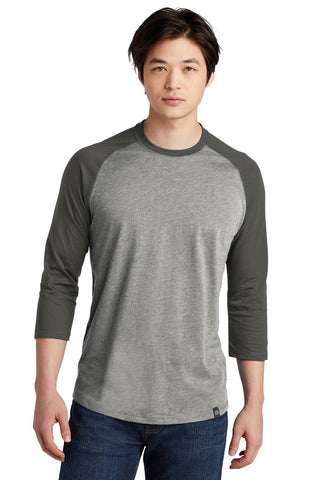 New Era Heritage Blend 3/4-Sleeve Baseball Raglan Tee (Graphite/ Light Graphite Twist)