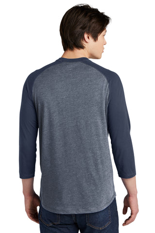 New Era Heritage Blend 3/4-Sleeve Baseball Raglan Tee (True Navy/ True Navy Twist)