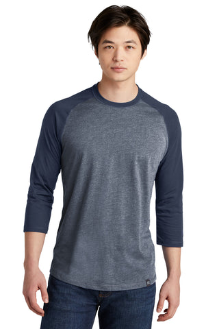 New Era Heritage Blend 3/4-Sleeve Baseball Raglan Tee (True Navy/ True Navy Twist)