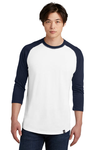 New Era Heritage Blend 3/4-Sleeve Baseball Raglan Tee (True Navy/ White)