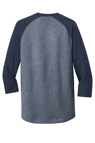 New Era Heritage Blend 3/4-Sleeve Baseball Raglan Tee (True Navy/ True Navy Twist)