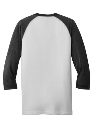 New Era Sueded Cotton Blend 3/4-Sleeve Baseball Raglan Tee (Black Heather/ White)