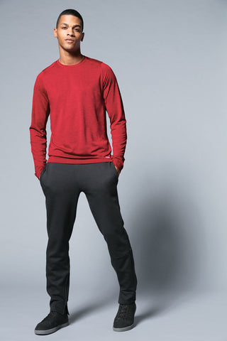 New Era Series Performance Long Sleeve Crew Tee (Black Solid)