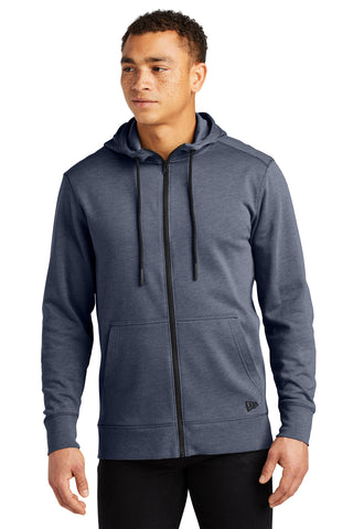 New Era Tri-Blend Fleece Full-Zip Hoodie (True Navy Heather)