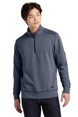 New Era Tri-Blend Fleece 1/4-Zip Pullover (True Navy Heather)