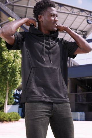 New Era Performance Terry Short Sleeve Hoodie (Black)