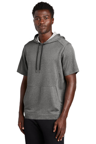 New Era Performance Terry Short Sleeve Hoodie (Graphite Heather)