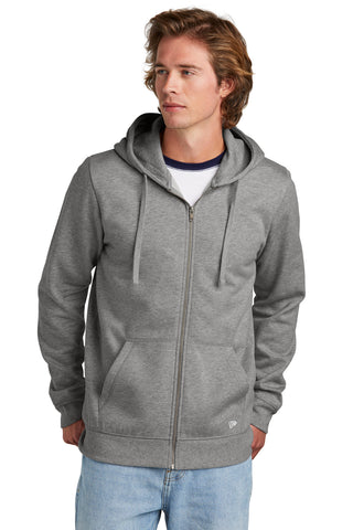 New Era Comeback Fleece Full-Zip Hoodie (Dark Heather Grey)