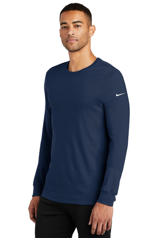 Nike Dri-FIT Cotton/Poly Long Sleeve Tee (College Navy)