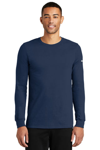 Nike Dri-FIT Cotton/Poly Long Sleeve Tee (College Navy)