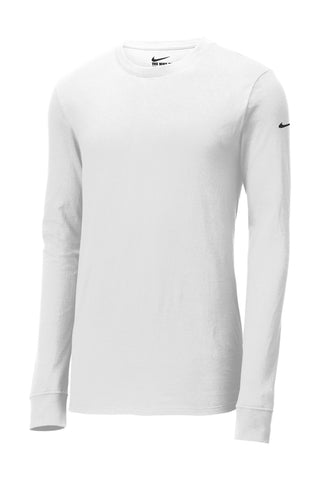 Nike Dri-FIT Cotton/Poly Long Sleeve Tee (White)