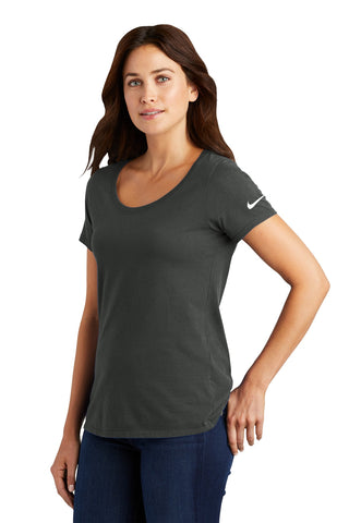 Nike Ladies Dri-FIT Cotton/Poly Scoop Neck Tee (Anthracite)