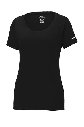 Nike Ladies Dri-FIT Cotton/Poly Scoop Neck Tee (Black)