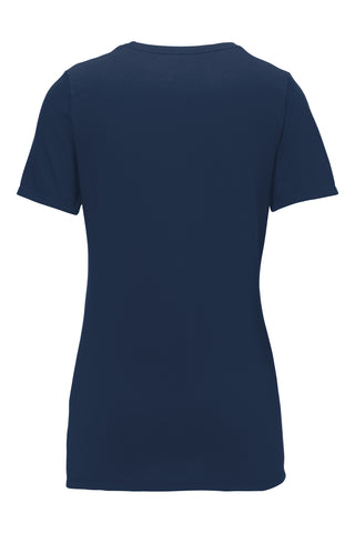 Nike Ladies Dri-FIT Cotton/Poly Scoop Neck Tee (College Navy)