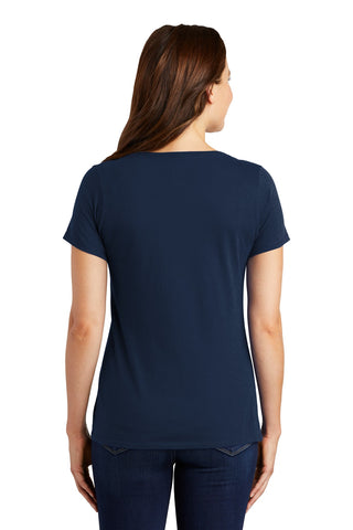 Nike Ladies Dri-FIT Cotton/Poly Scoop Neck Tee (College Navy)