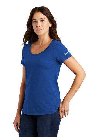 Nike Ladies Dri-FIT Cotton/Poly Scoop Neck Tee (Rush Blue)