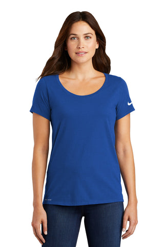 Nike Ladies Dri-FIT Cotton/Poly Scoop Neck Tee (Rush Blue)